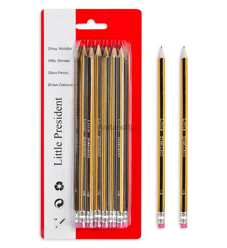Ceruza készlet HB 18 db-os sárga/fekete csíkos