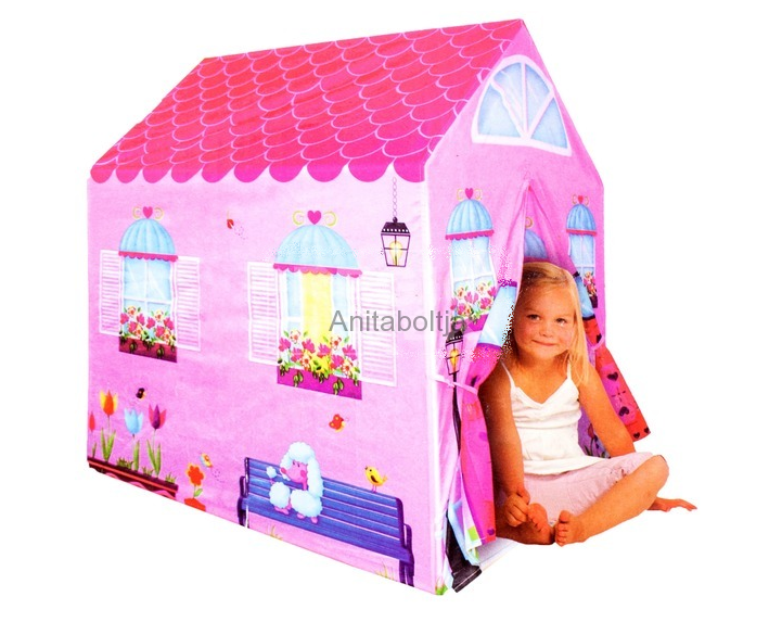 Játszósátor gyerekeknek - Rózsaszín házikó 95x72x102 cm
