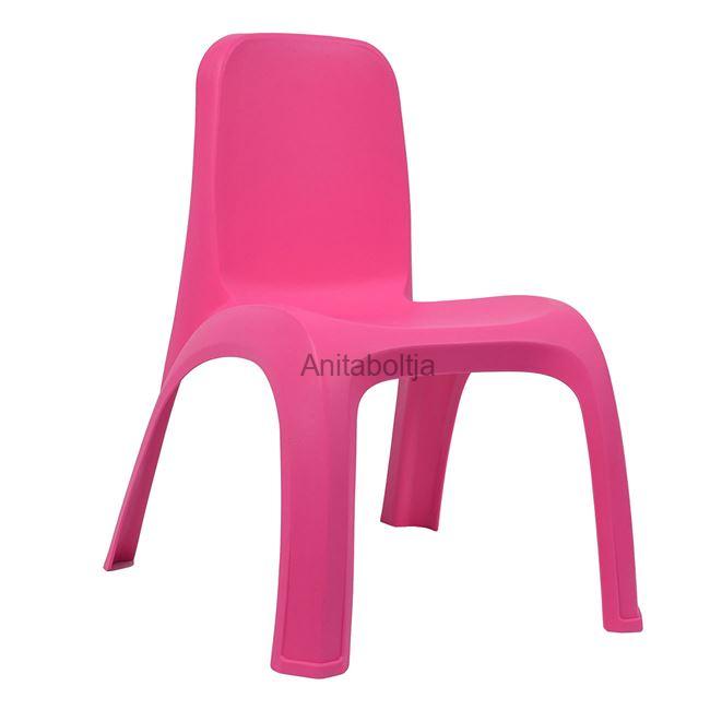 Gyermek műanyag szék kar nélküli - Rózsaszín 38x44x52cm