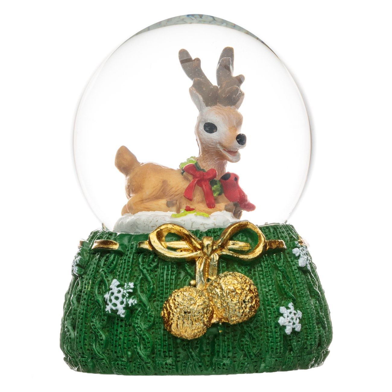 Karácsonyi dekoratív hógömb rénszarvas 6 cm