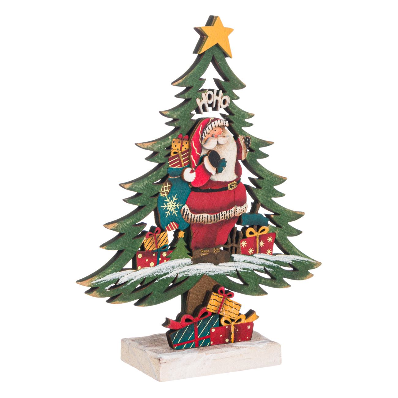 Karácsonyi dekoratív fa fenyő ajándékokkal 22 cm