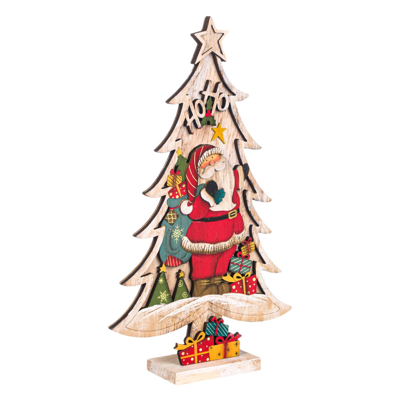 Karácsonyi dekoratív fa fenyő Mikulás 42 cm
