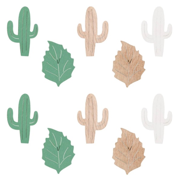 Kézműves készlet fa kaktusz levelek 5-5,5 cm - 10 db.