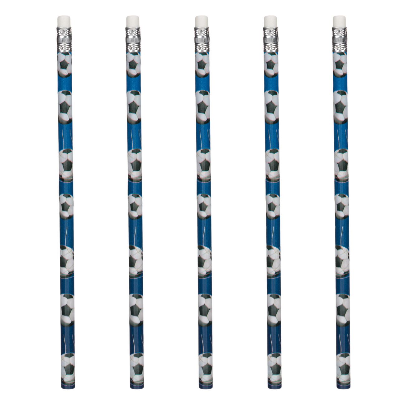 Ceruzák radírral kék focilabdák - 5 db.