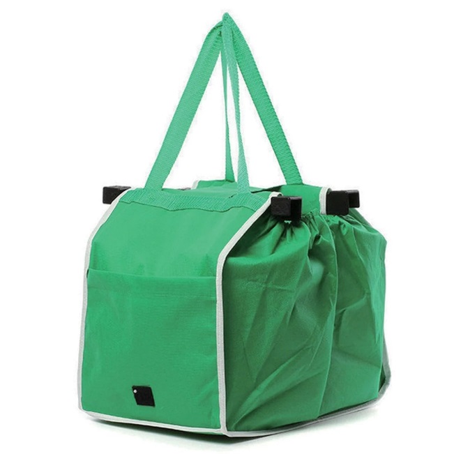 Újrafelhasználható zöld bevásárló táska