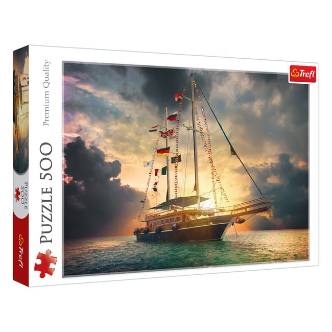 Puzzle Vitorlás Salt Sunset zászlók (500 db) - Trefl