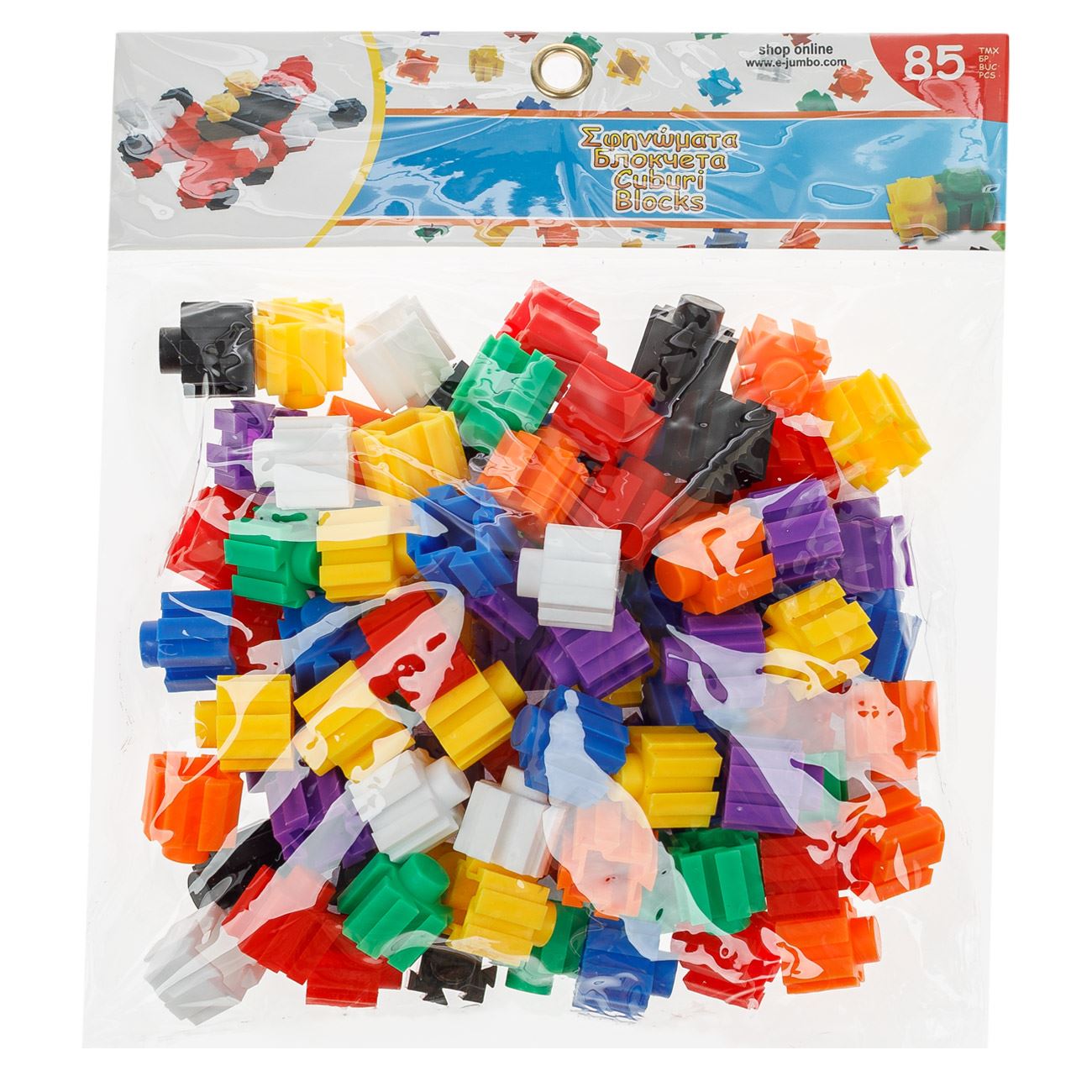 Ügyességi játék - különböző színű mini kockák 85 darab