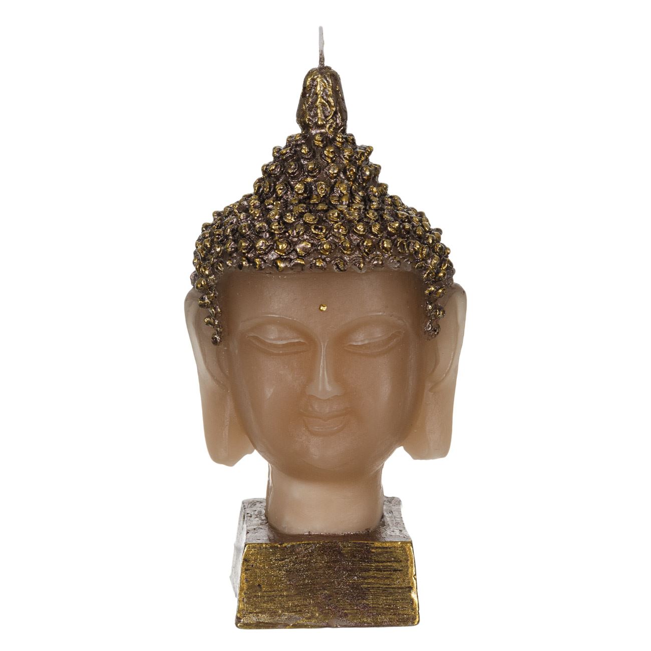 Gyertya dekoratív 3D Buddha bronz mellszobor 9x8x18 cm