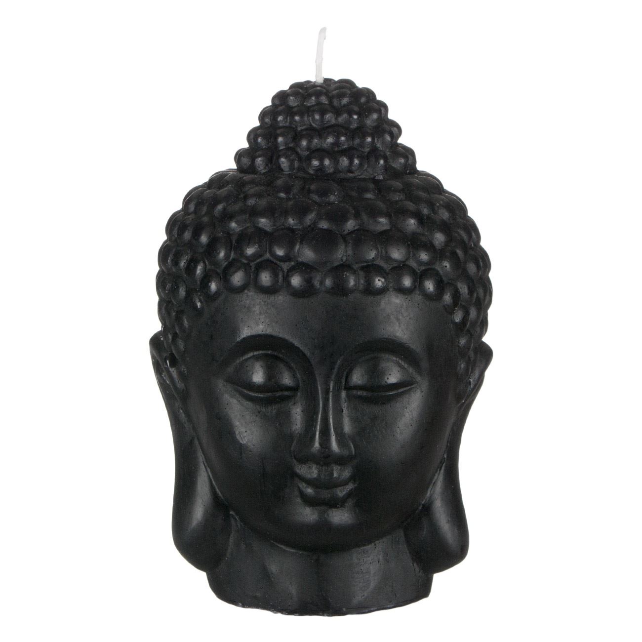 Gyertya dekoratív 3D Buddha arc fekete 14x18 cm