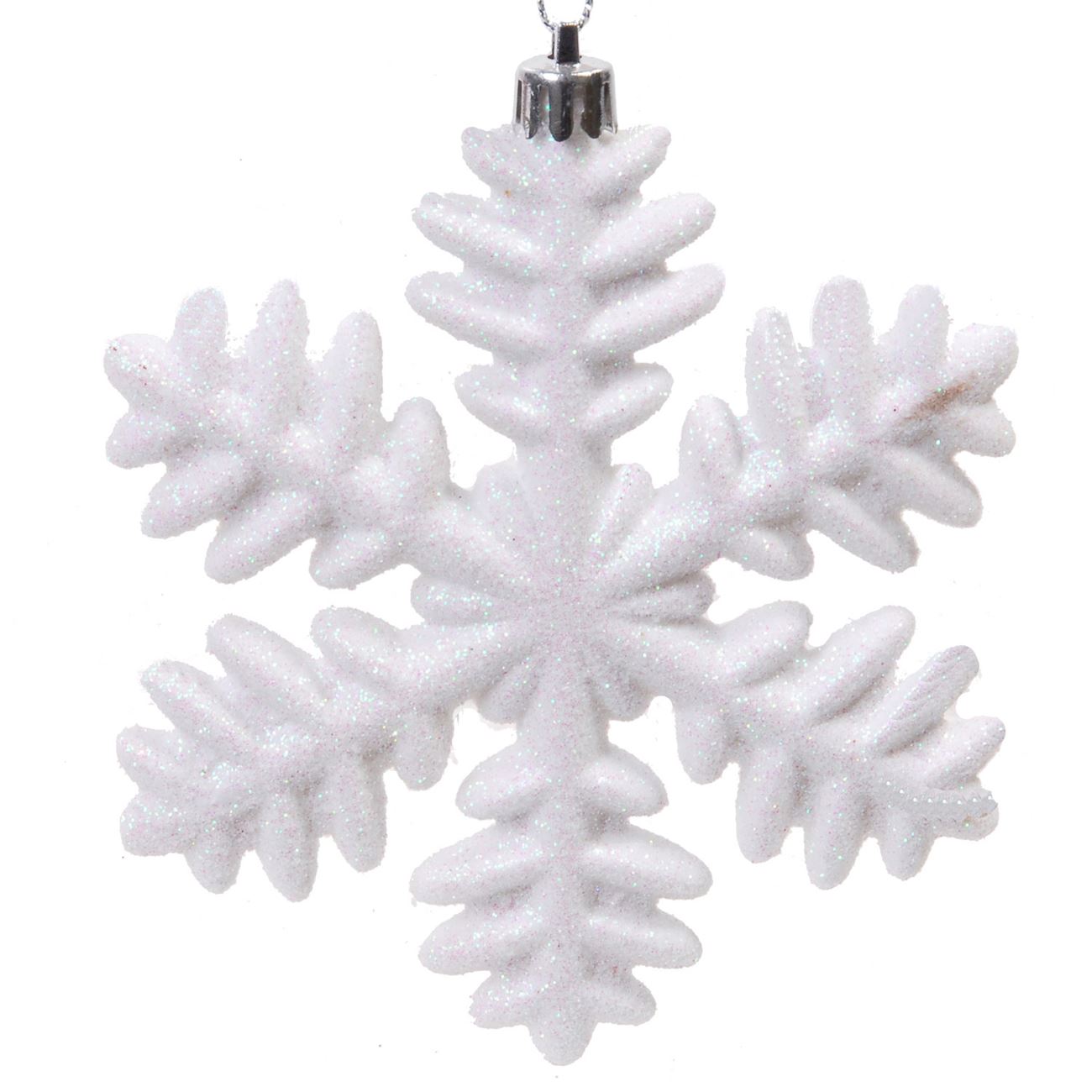 Karácsonyi dekoráció készlet Flakes White Snow Glitter 13 cm - 4 db