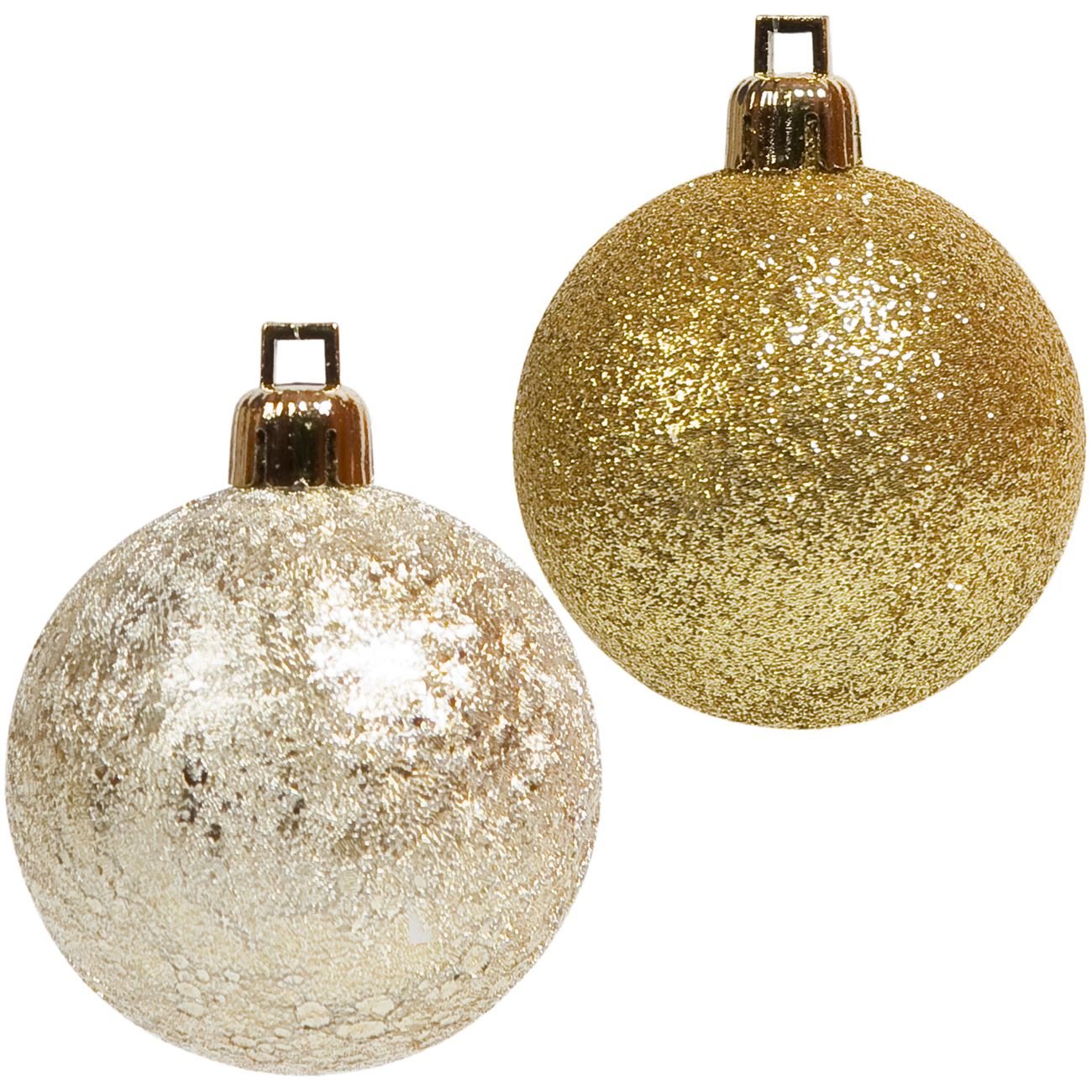 20 db 3 cm Arany/pezsgő karácsonyfa gömb dísz 