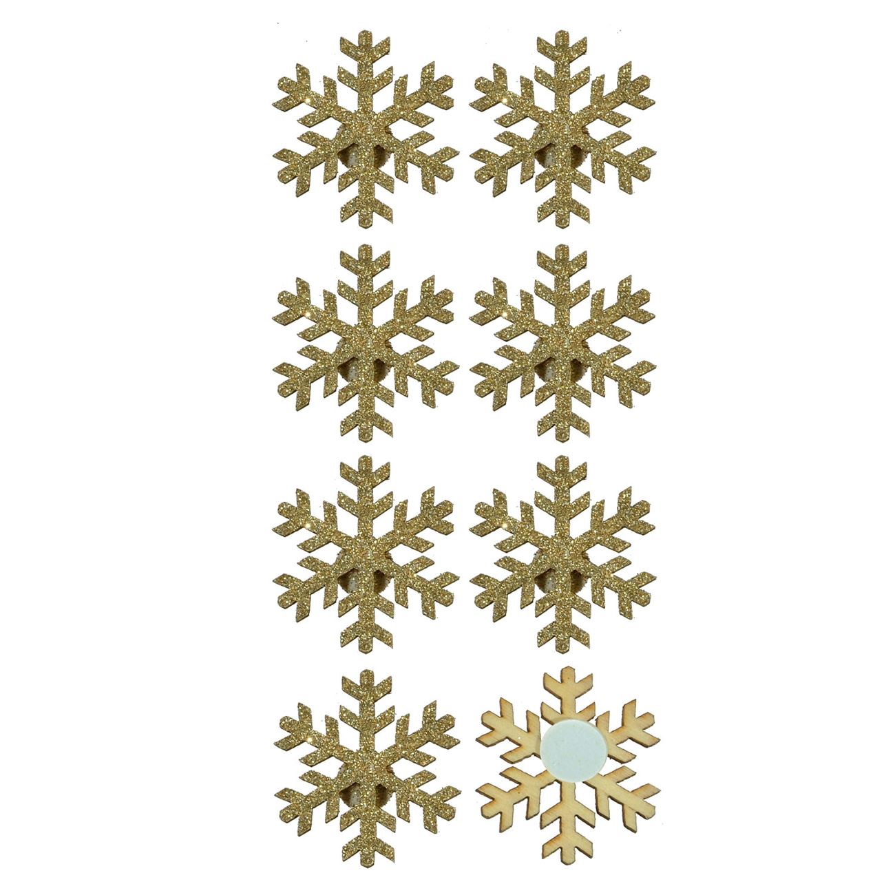 Karácsonyi matricák dekoratív fa pezsgőpehely 3 cm - 8 db
