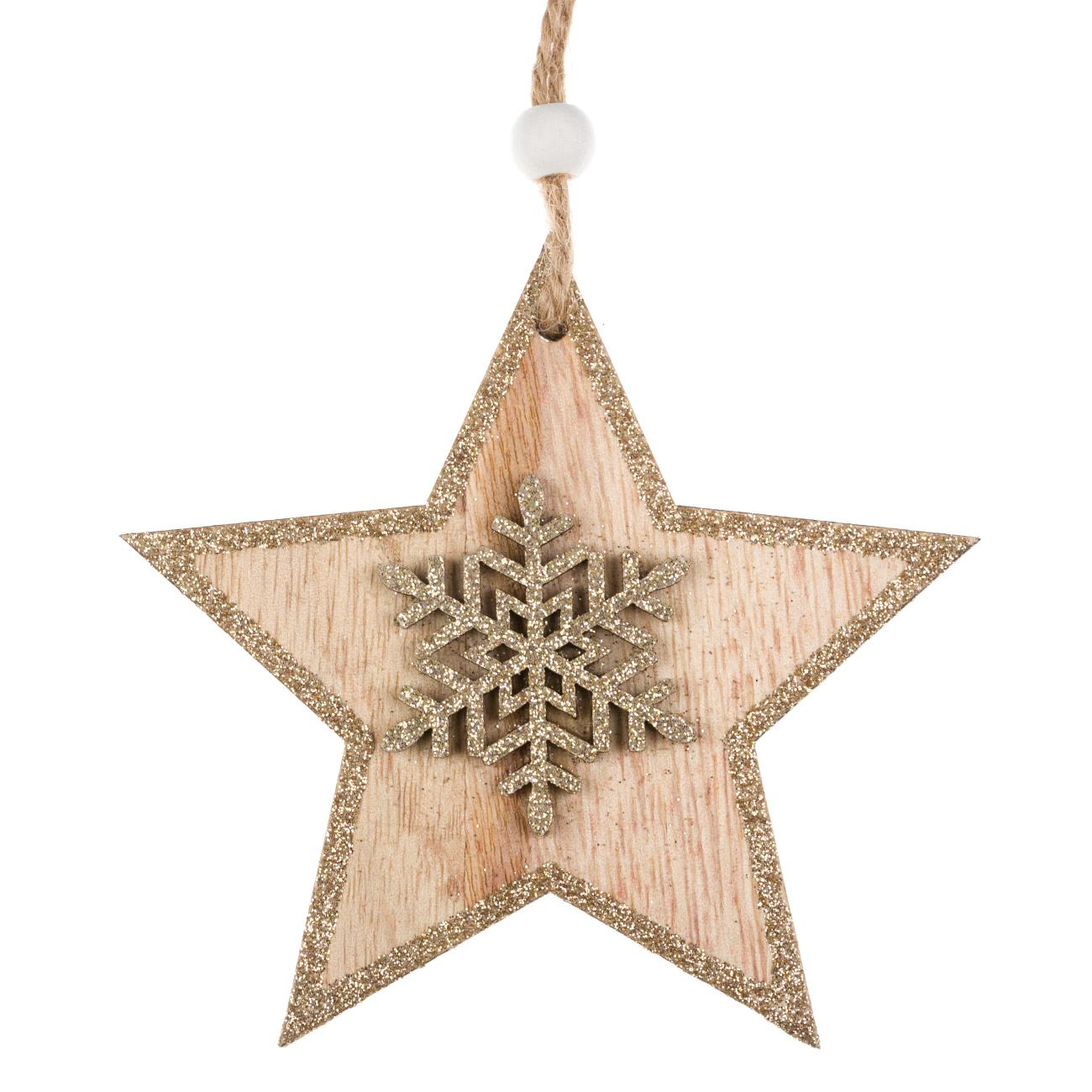 Karácsonyfa dísz Fa Csillag Pezsgő Glitter 10,5 cm