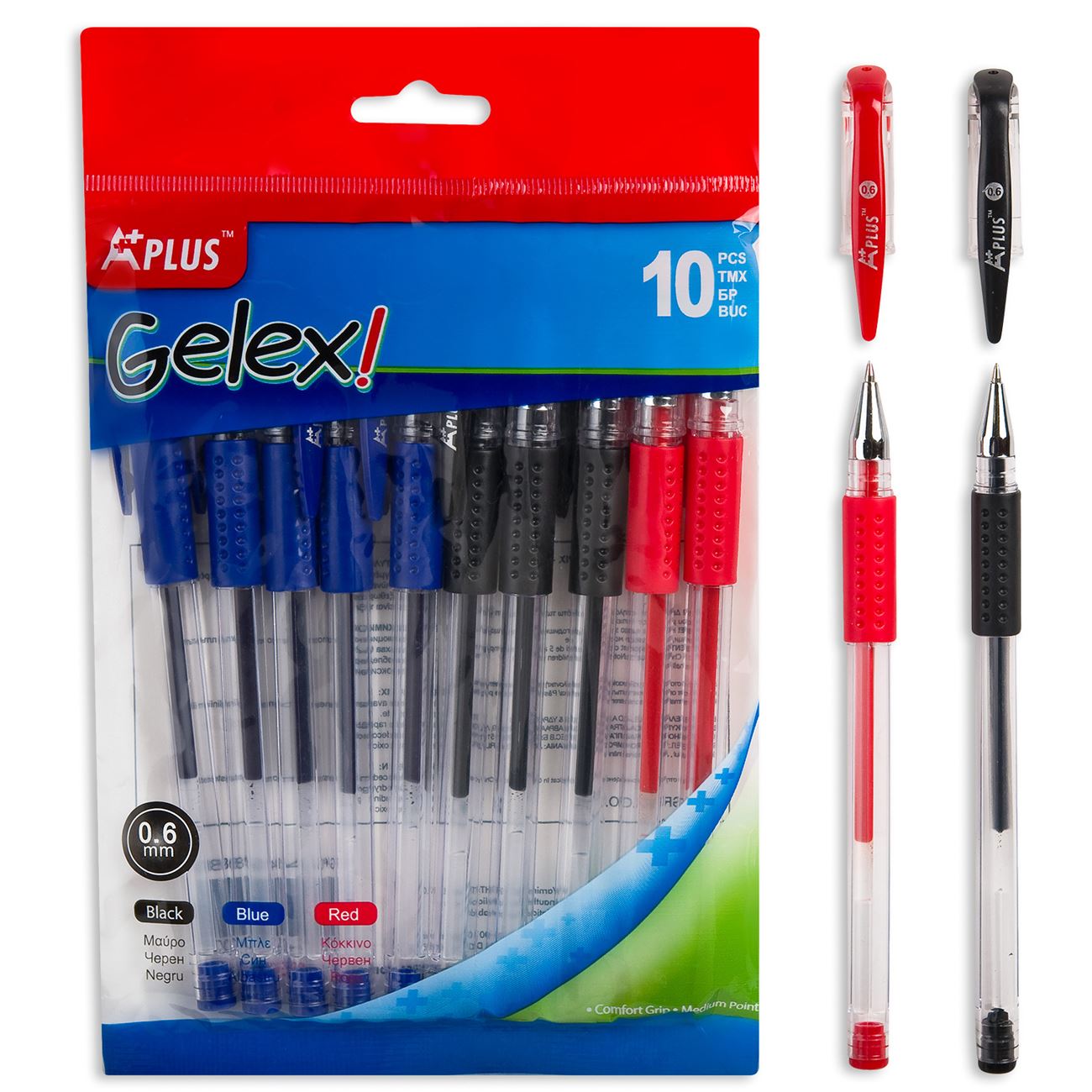 3 színű zselés toll készlet 10 db