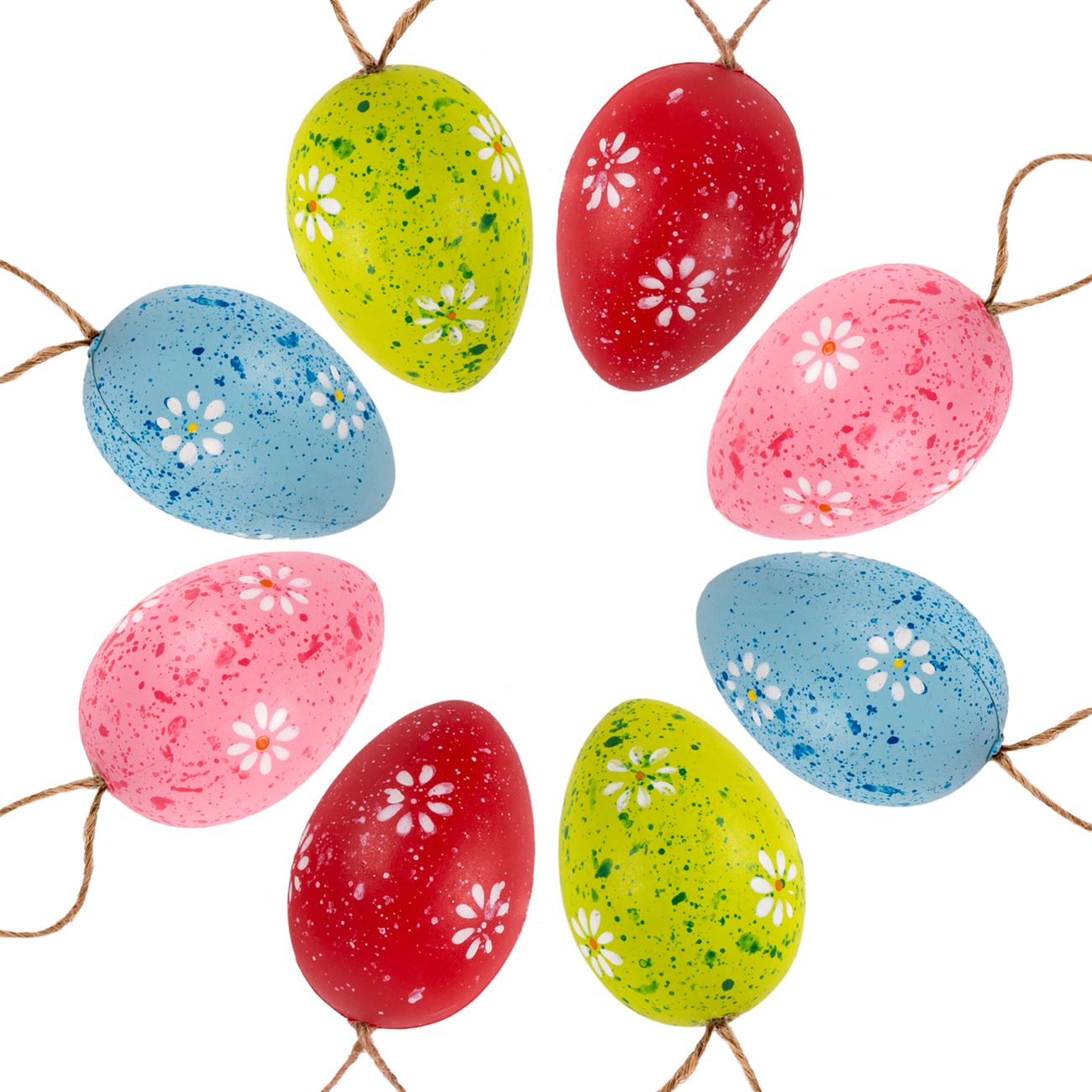 Húsvéti dekoratív tojások, színes virágokkal - 8 db.