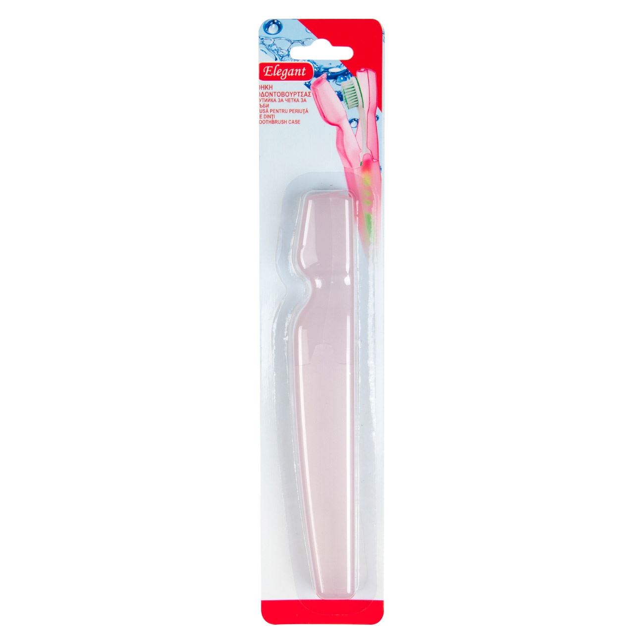 Utazási fogkefe tok műanyag rózsaszín 20,5 cm.