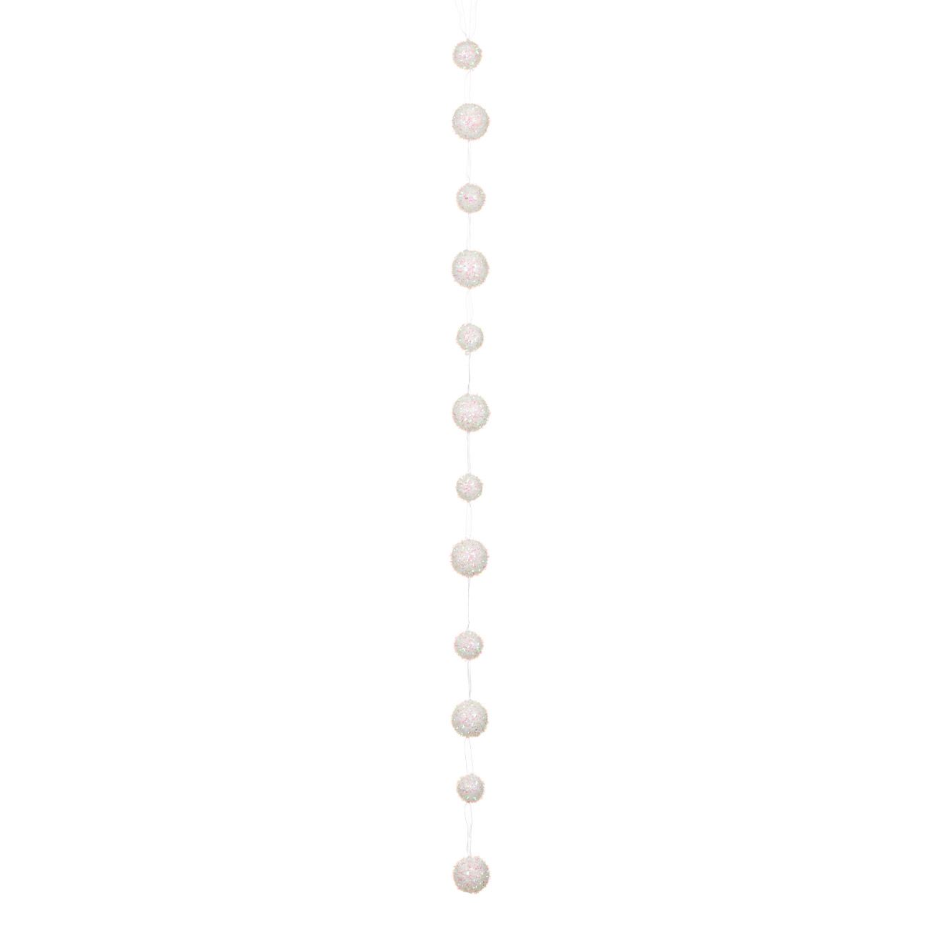 Karácsonyi dekoratív medálgolyók Fehér holografikus 90 cm