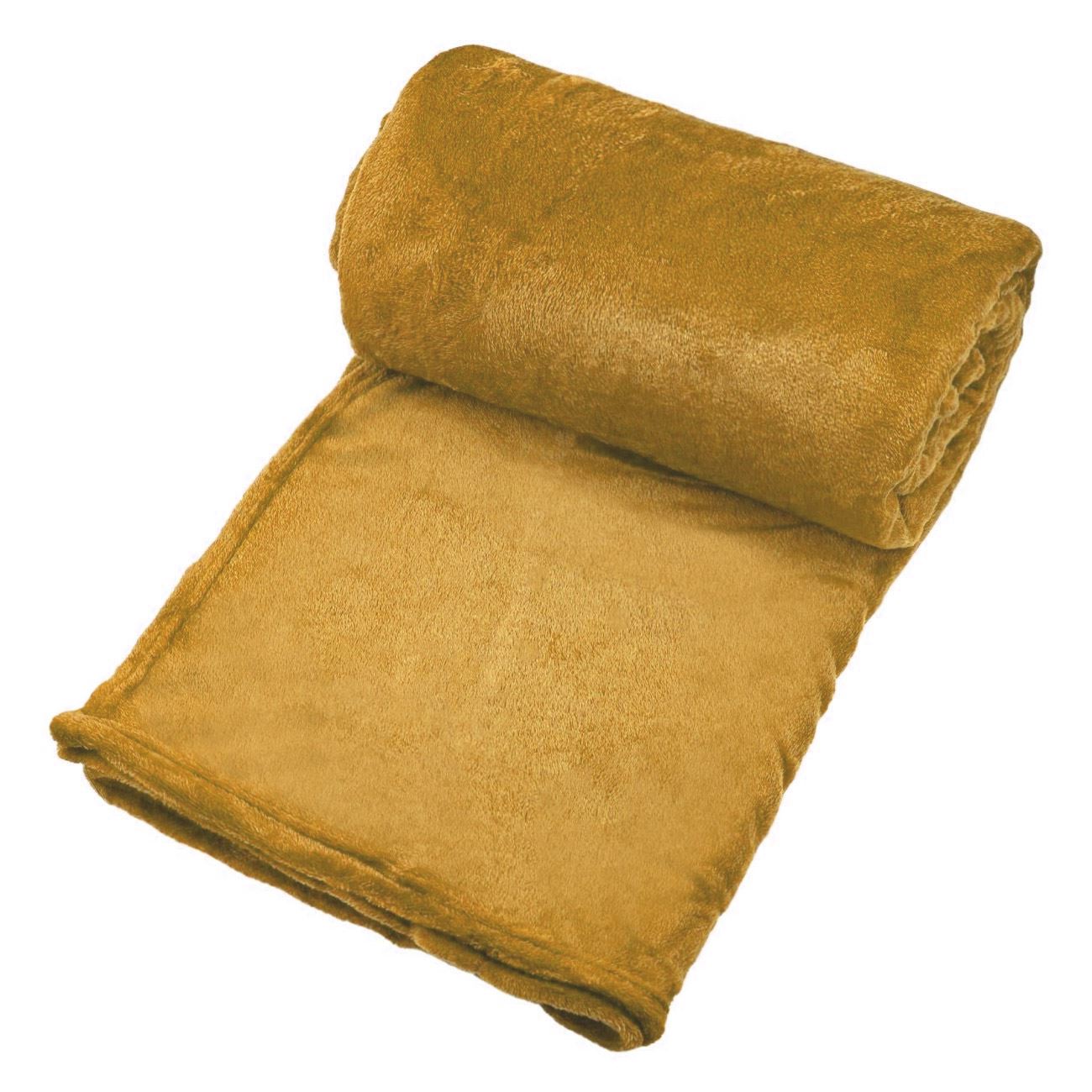 Plüss takaró Mustár színű 220x150 cm