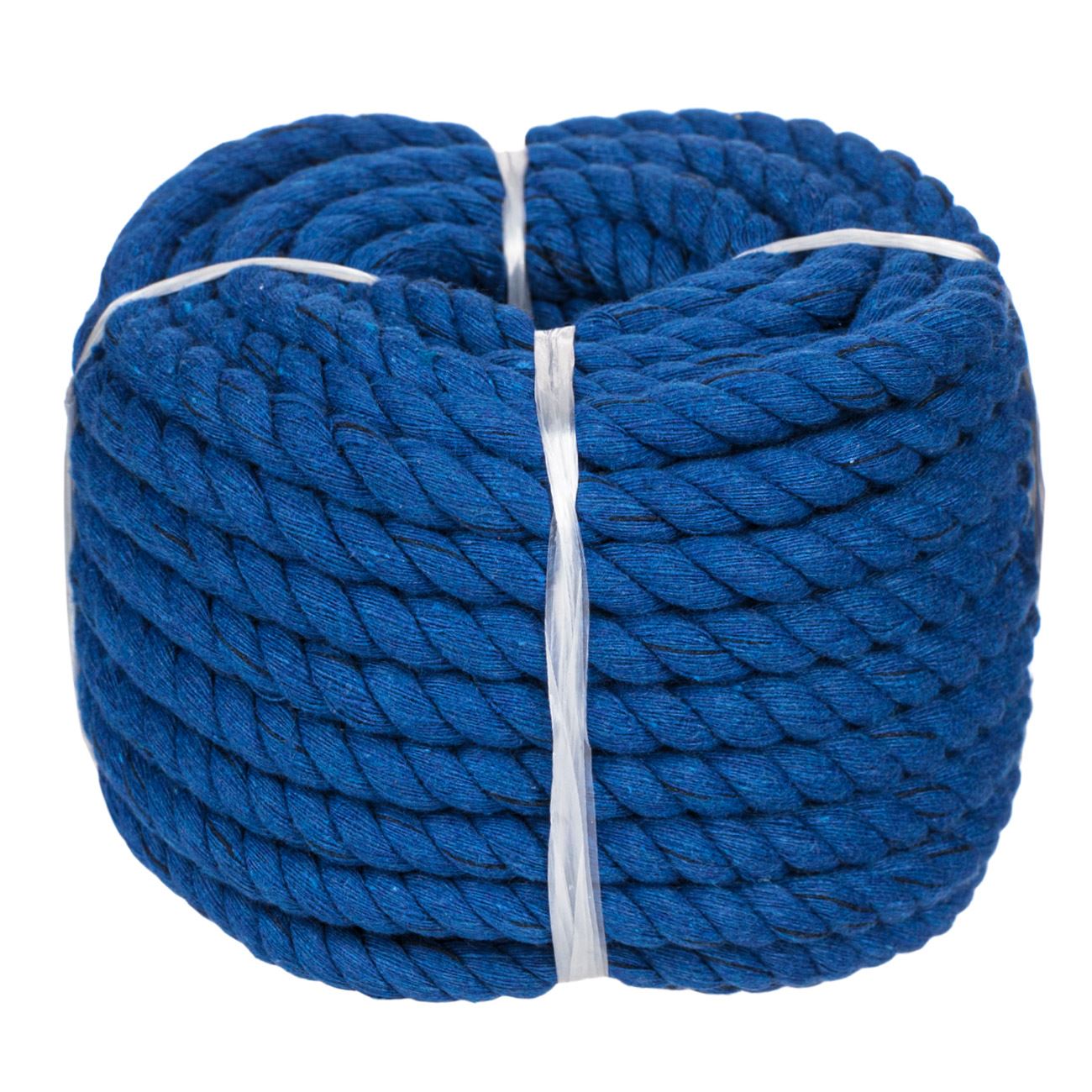 Makramé kötél pamut kék 12 m x 10 mm