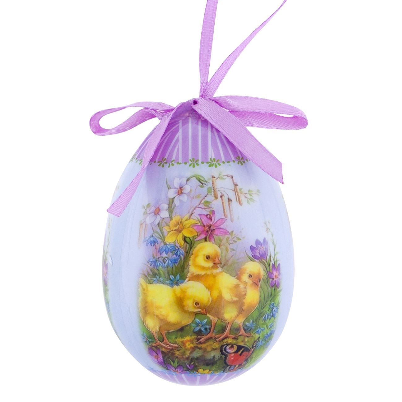 Húsvéti dekoratív tojás lila csibés