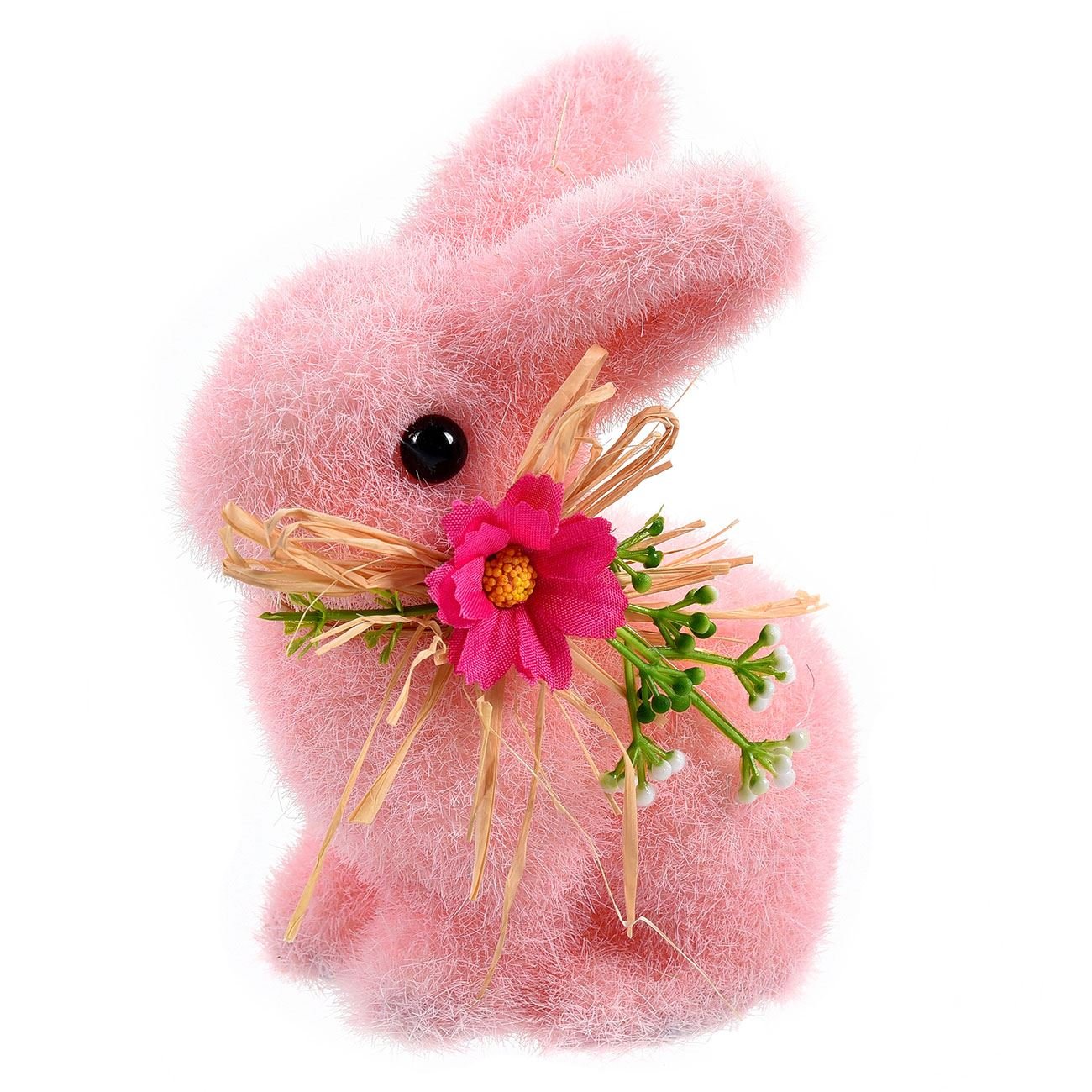 Húsvéti dekoratív nyuszi rózsaszín 14 cm