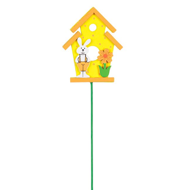 Húsvéti házikó pálcikán - sárga 23 cm
