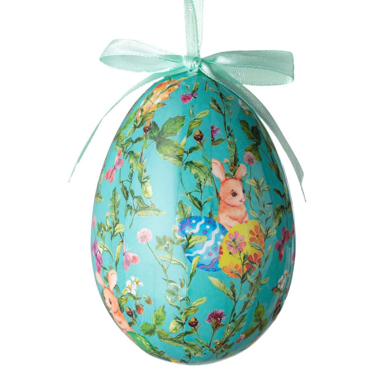Húsvéti tojás dekoráció türkiz 10 cm