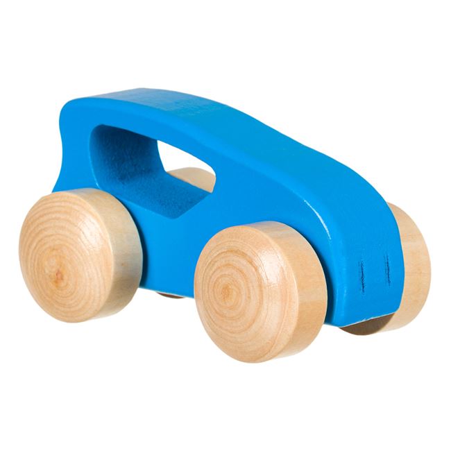 Kék fa autó babáknak 10x2,5x5,5 cm