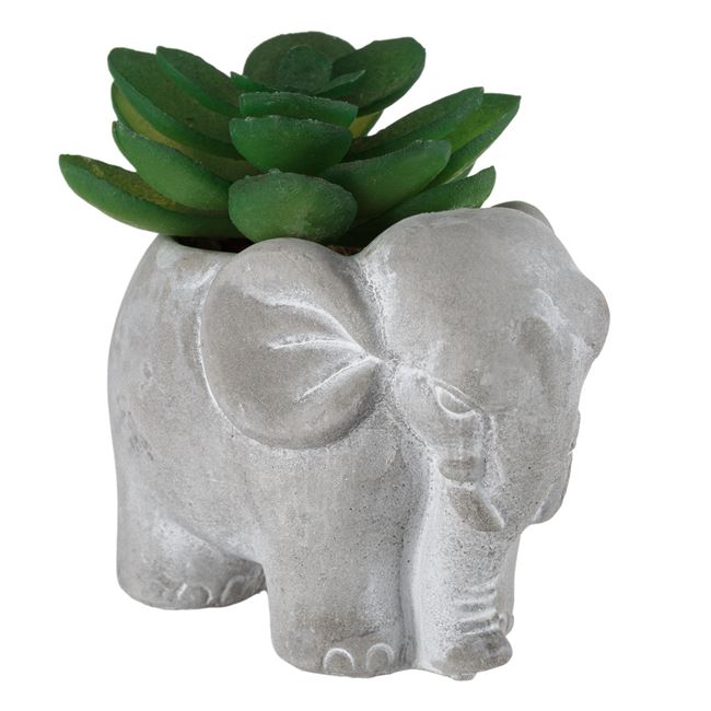 Dekoratív elefánt edény művirággal 8x5x7.5cm