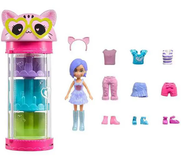Mattel Polly - baba cica szekrény hengerrel
