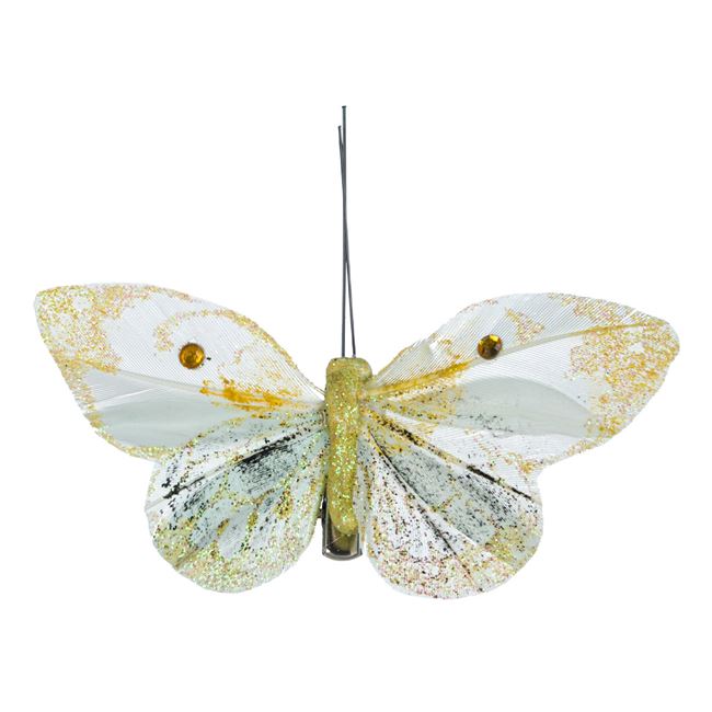 Pillangó függönydísz - Sárga 10 cm