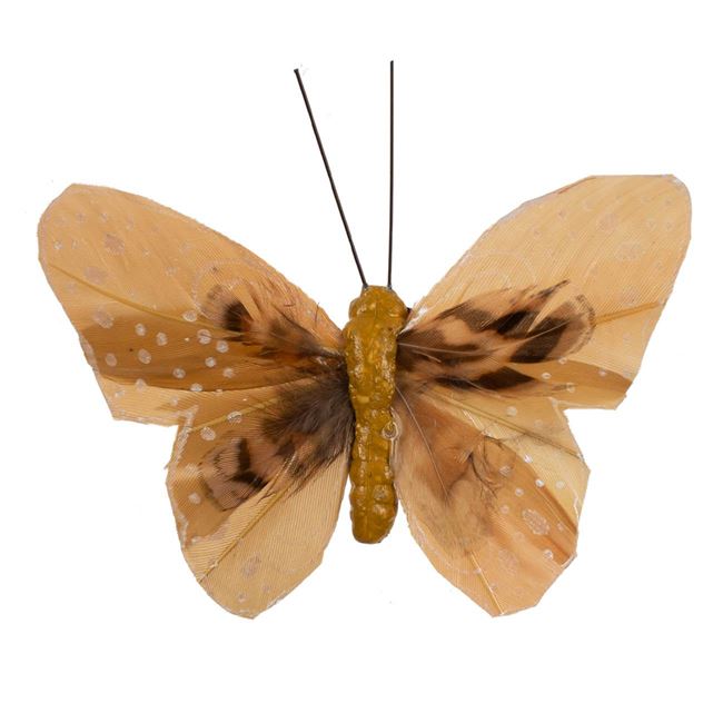 Pillangó függönydísz - Mustár színű 10 cm
