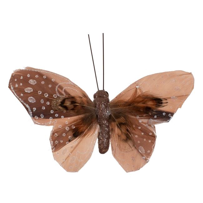 Pillangó függönydísz - Barna 10 cm