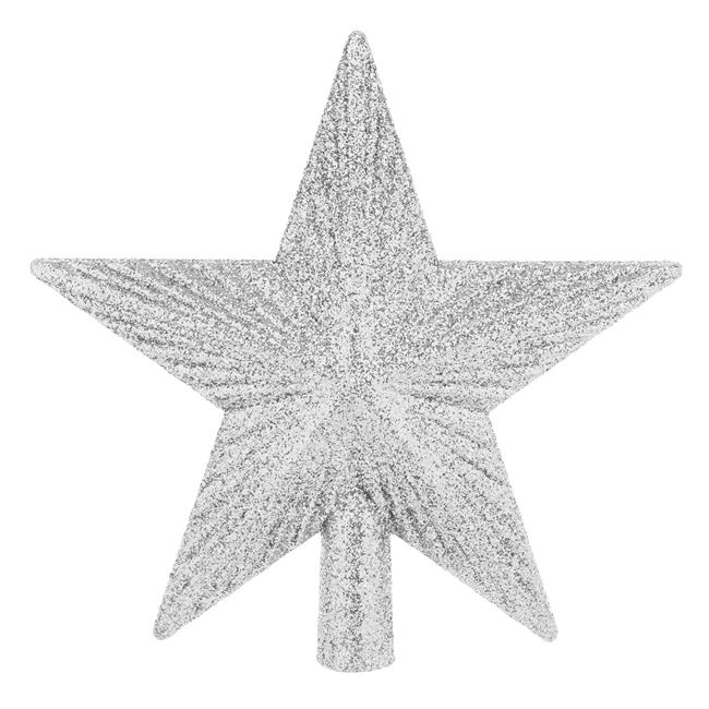 Csúcsdísz 3D Star ezüst csillogással 15cm