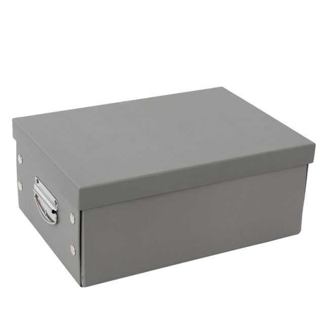 Összecsukható karton tároló doboz szürke 32x22x14cm