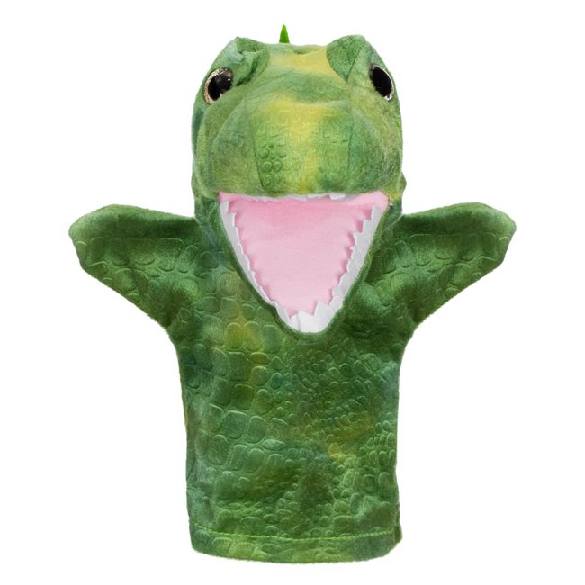 Kézbáb, bábfigura - Zöld dinoszaurusz 28 cm