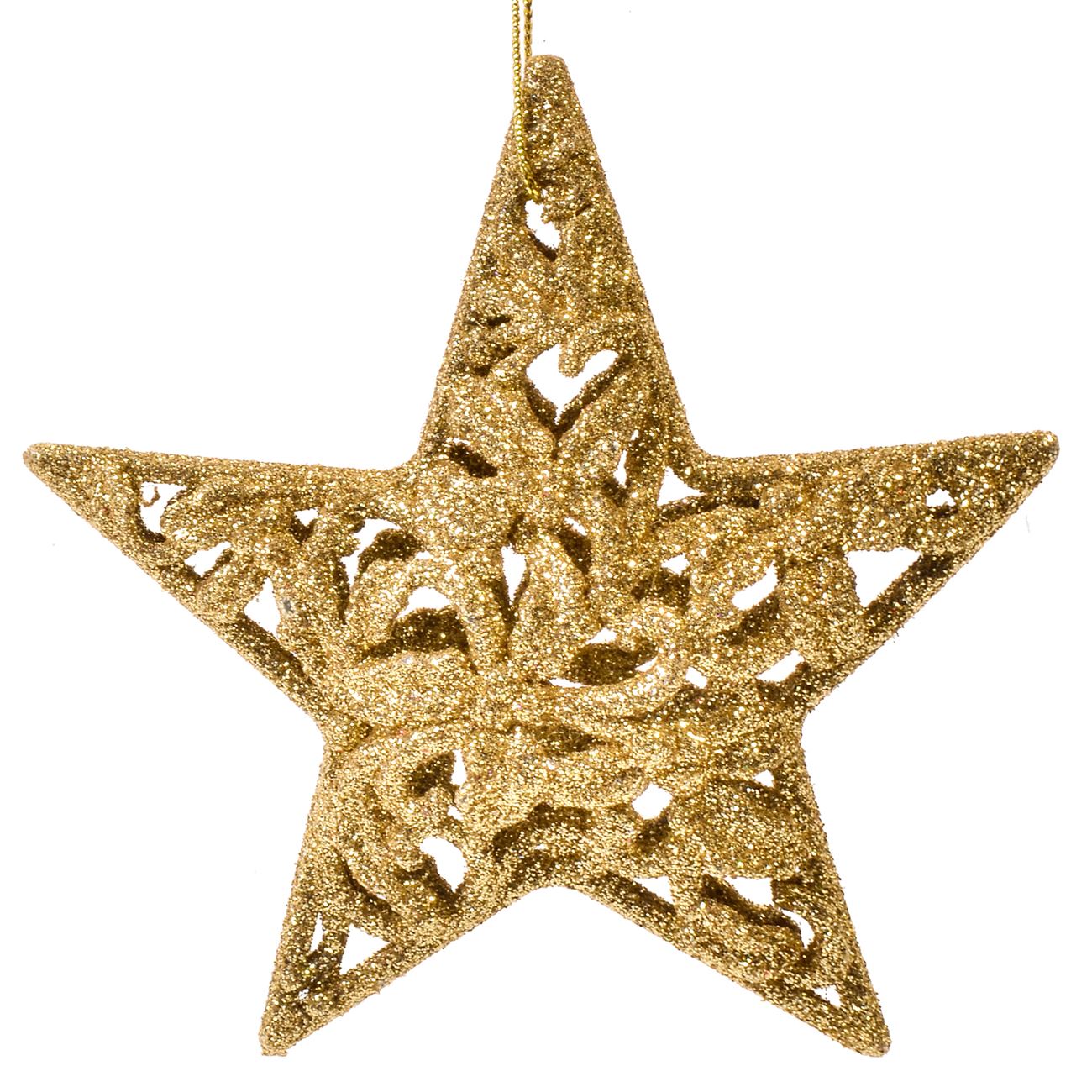 4 db arany csillag karácsonyfa dísz 10 cm
