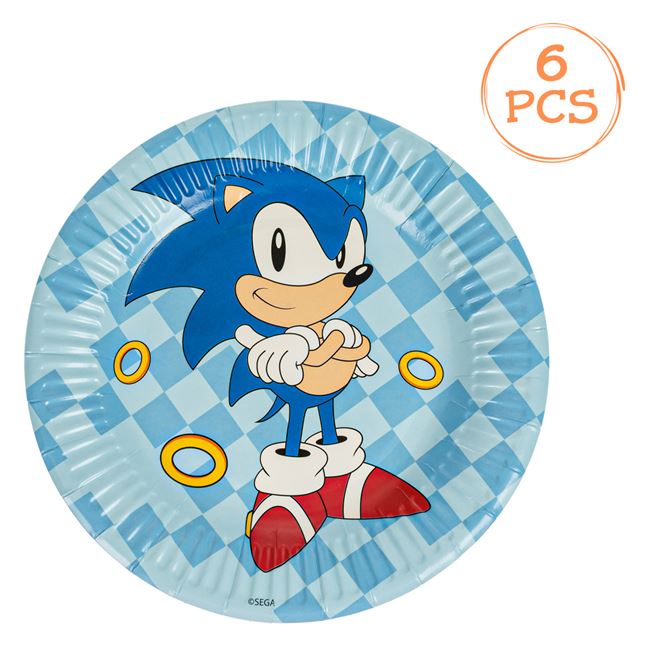 Sonic parti tányér 18 cm - 6 db