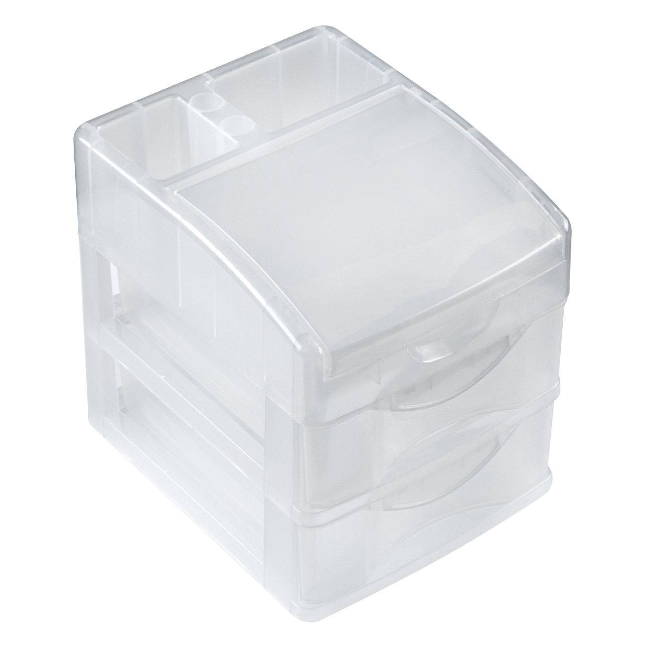 Irodai fiók Műanyag Fehér Átlátszó 5 ülés 15x12,5x15 cm