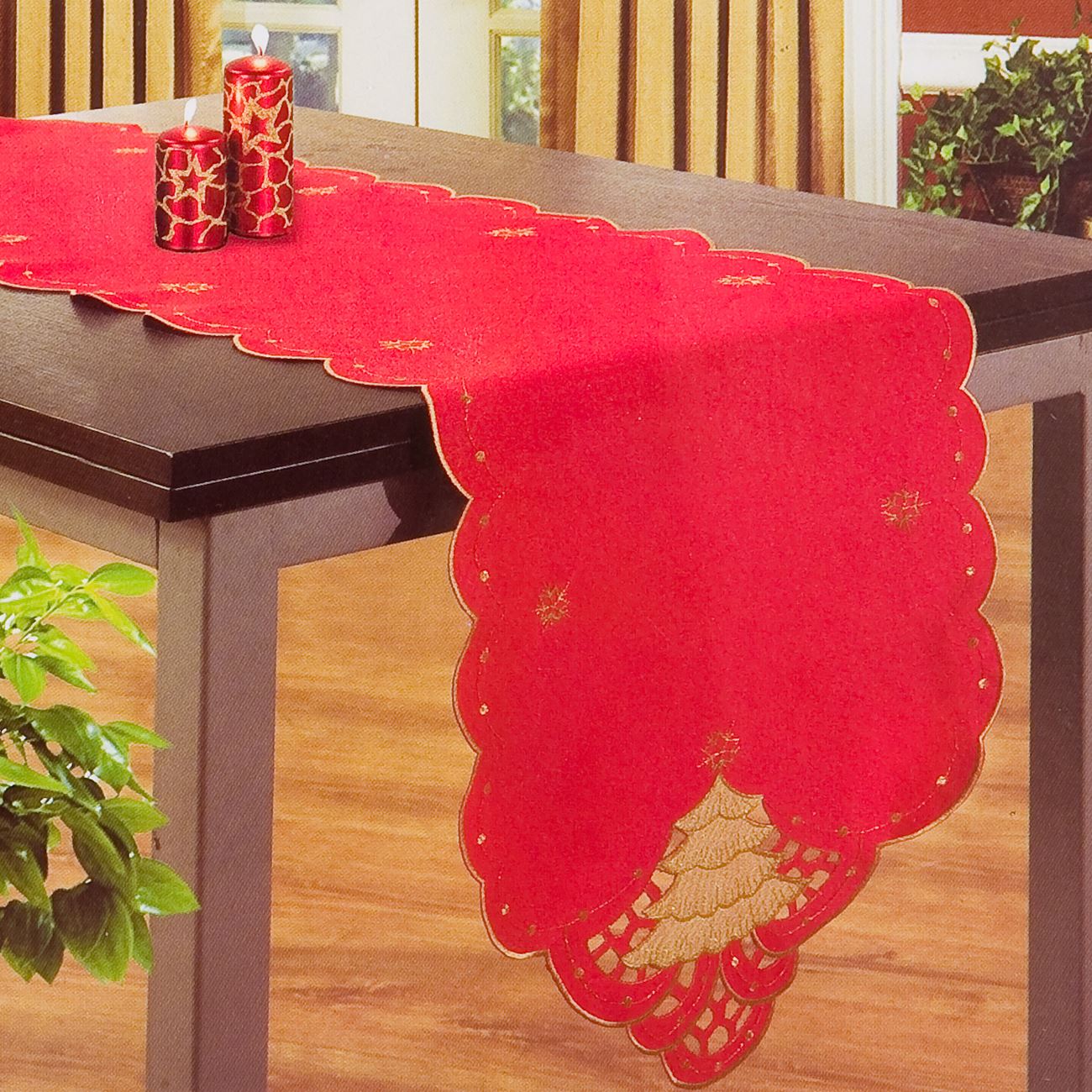 Karácsonyi futó asztalterítő piros 33 x 150 cm