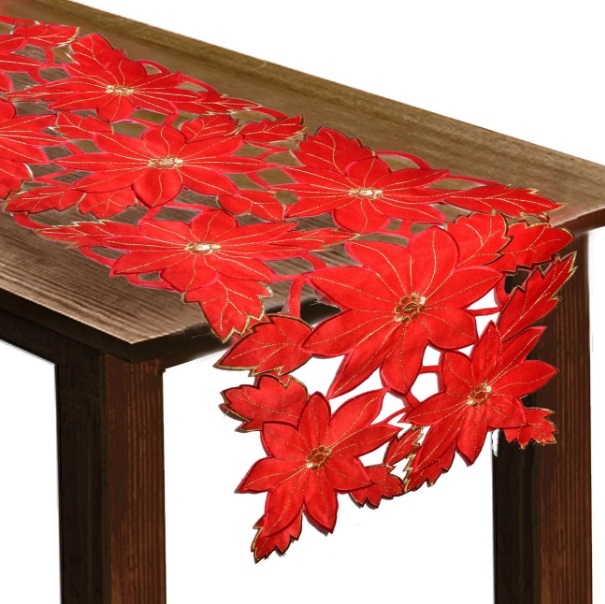 Karácsonyi futó asztalterítő Piros mintás 35 x 110 cm