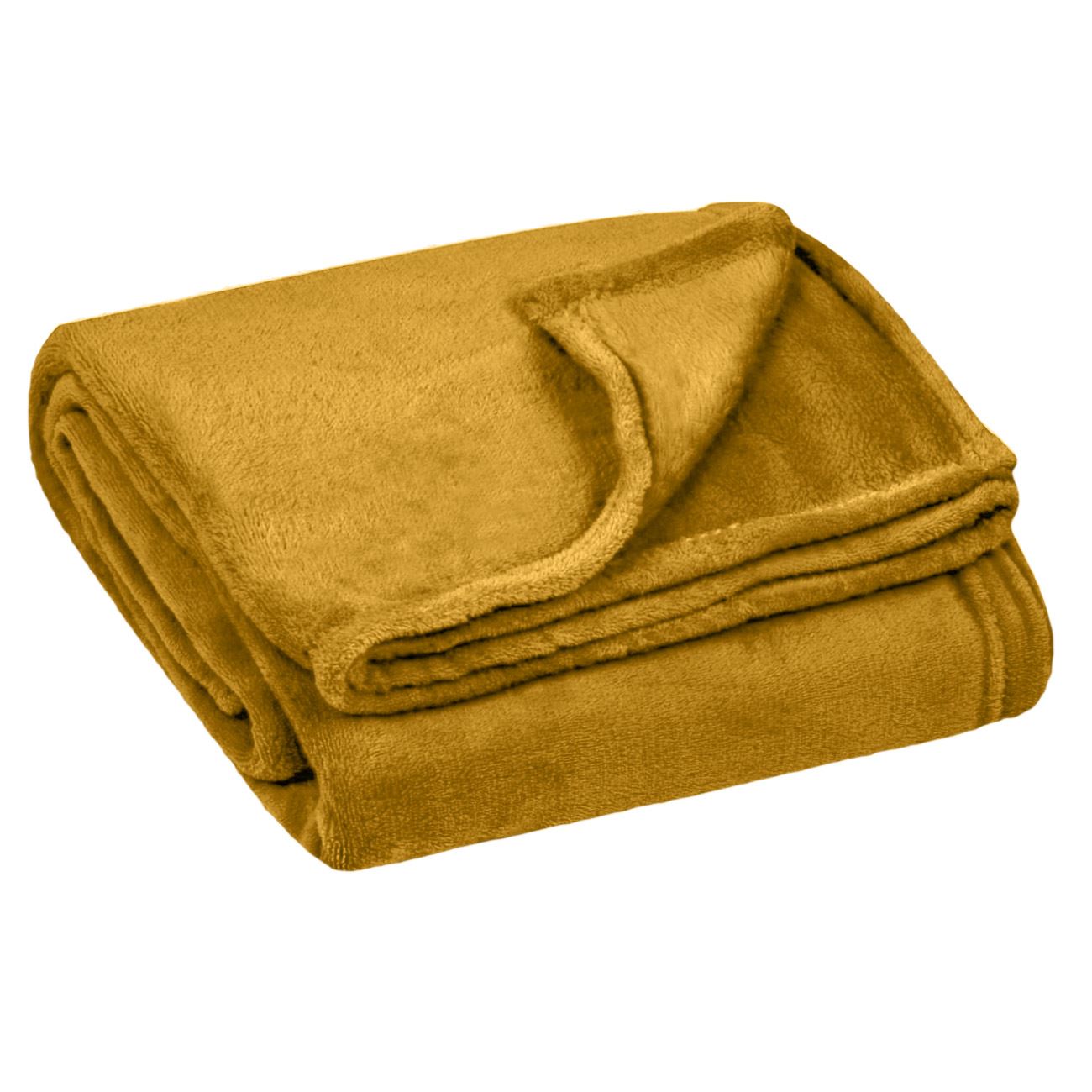 Plüss takaró Mustár színű 130 x 160 cm 