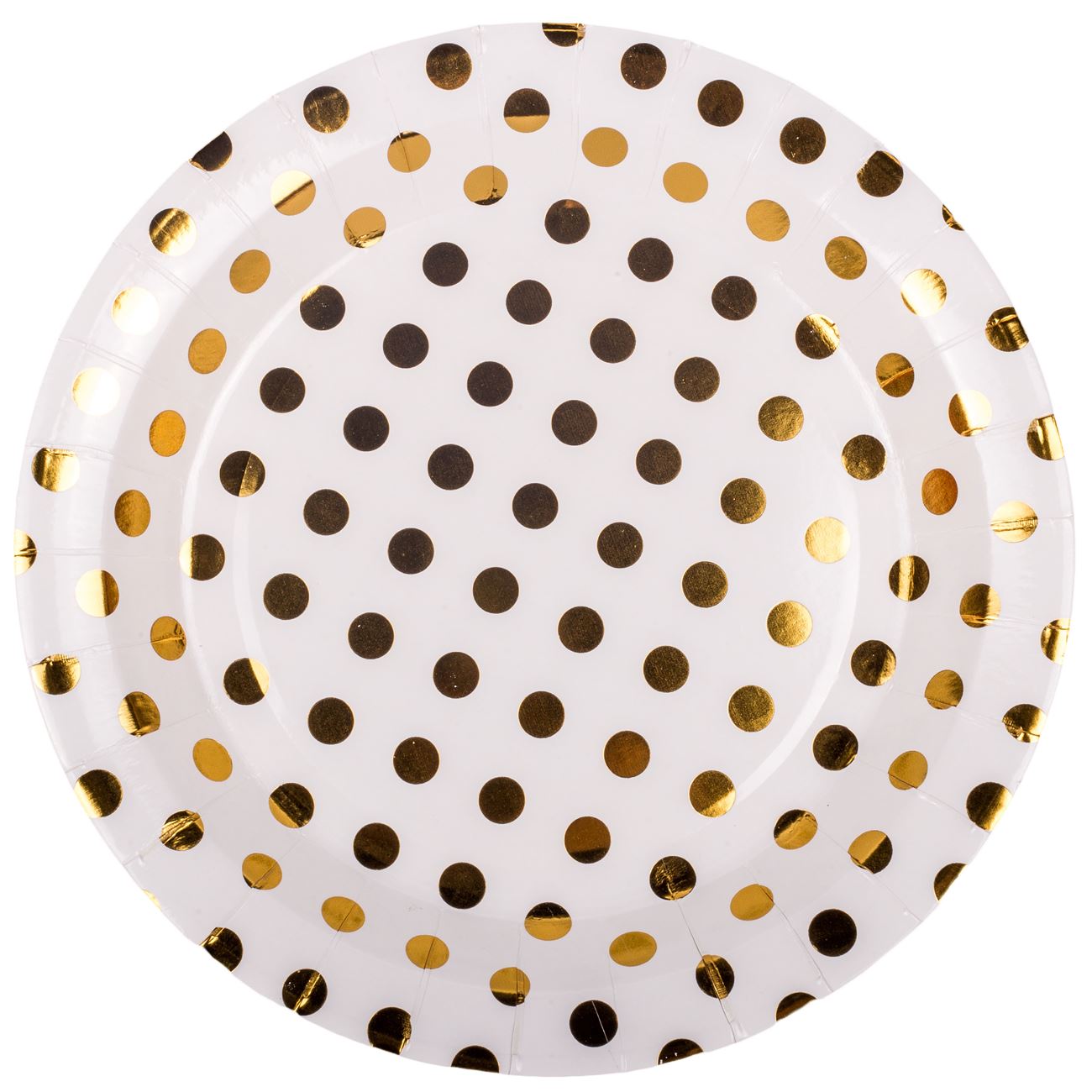 Fehér/arany parti tányér 26 cm 6 db