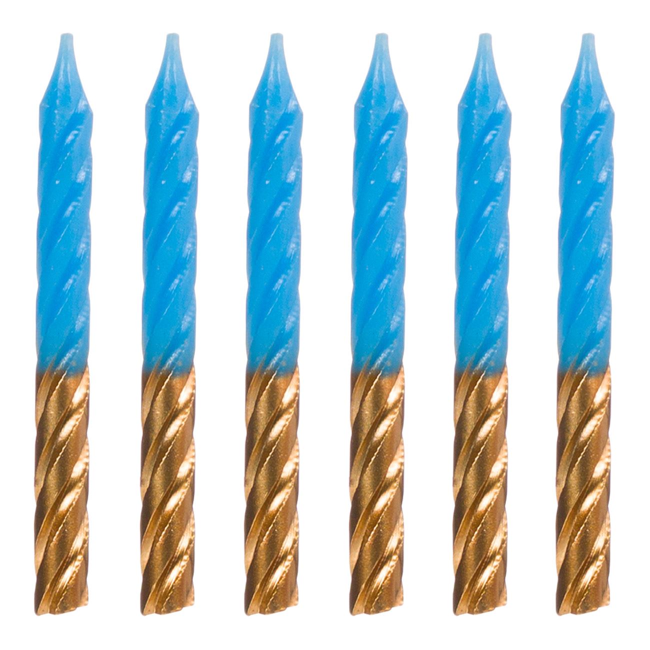 Születésnapi gyertyák Kék arany dombornyomott csík 8 cm - 6 db.