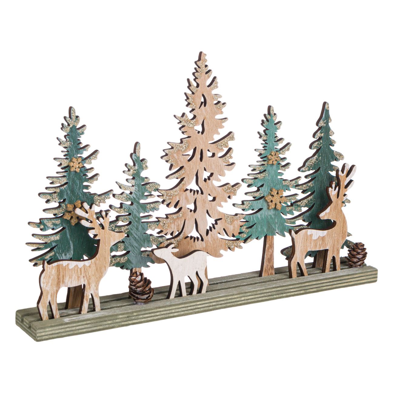Karácsonyi dekorációs erdő szarvassal 30 cm