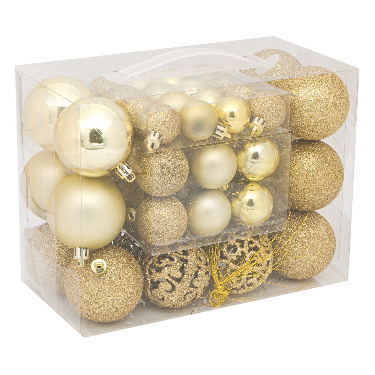 50 db-os karácsonyfa gömb készlet arany