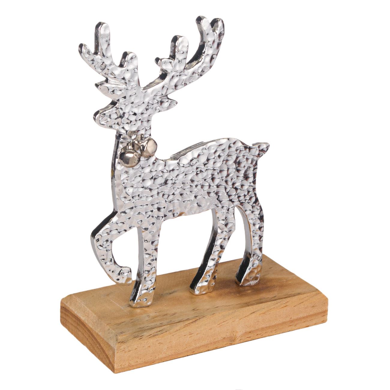 Karácsonyi dekorációs ezüst rénszarvas 17 cm