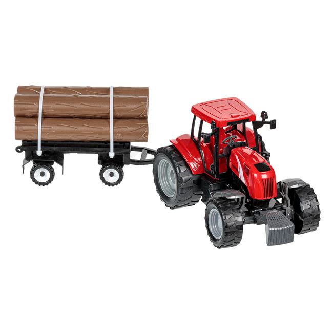 Piros traktor farakással