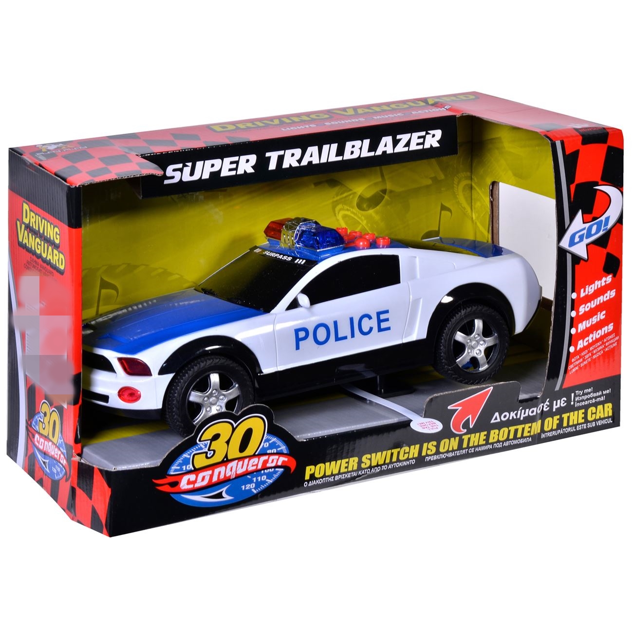 Rendőrségi jármű hanggal és világítással 30 cm
