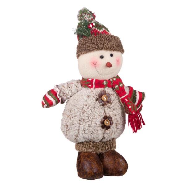 Karácsonyi dekorációs hóember Barna 43 cm
